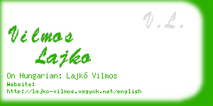 vilmos lajko business card